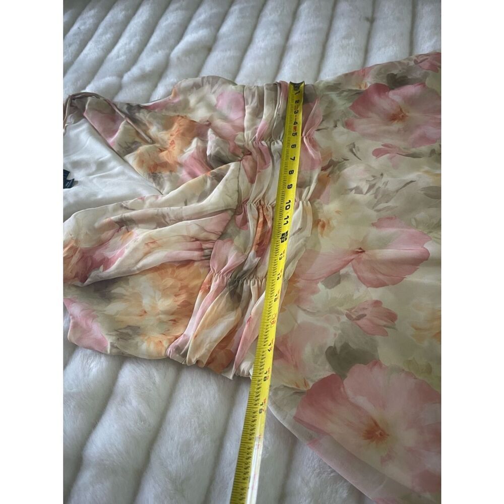 Scarlett Floral Pink & Cream V-Neck Tie-Shoulder Midi Dress SZ14W - Picture 6 of 8